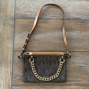 MK belt bag .. size small, brown & gold, used once